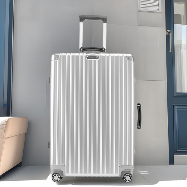 Suitcase trolley case female aluminum frame universal wheel leather handle 24 inch suitcase suitcase retro boarding luggage wholesale