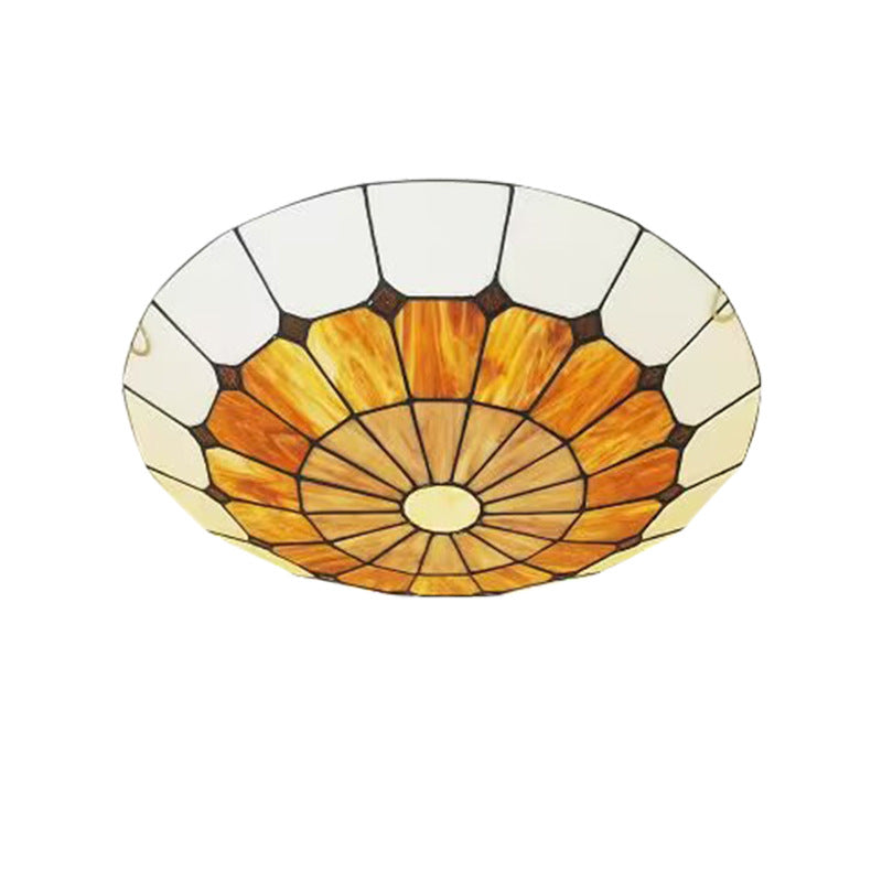 Tiffany art glass round ceiling lamp European style simple living room bedroom study dining room corridor decorative lamp