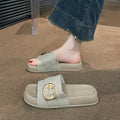 Popular thick soleplatform shoes slippers for women summer outwearcasualnew arrivalkorean style outing plaidclassy sense sandals and slippers