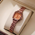 Women's watch - niche, affordable luxury, stainless steel band, square dial, student style (middle/high school), minimalist, chic, and trendy