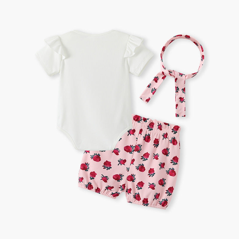 Girls'  new summer outfit, class a clothing, infant and toddler korean style cute romper top two-piece set