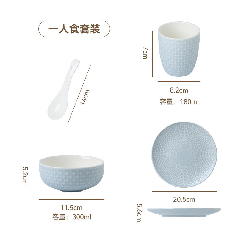 Modern minimalist creative art style ceramic bowl, plate, and dish set - home use rice bowl, steak plate, vegetable plate, ceramic