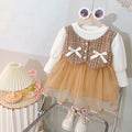Baby girl dress spring new style little girl fashionable chic spring and autumn girl sweet tulle dress long sleeve dress