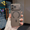 Transparent ice mist magnetic case for apple 17promax mobile phone case large window iphone16/15 protective case