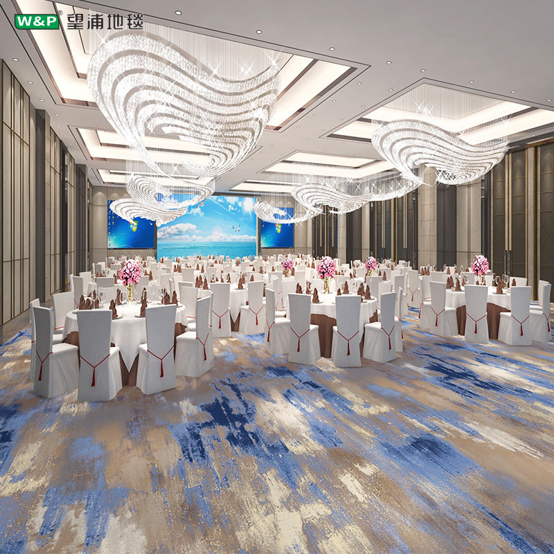 Printed carpet 800g personalized hotel banquet hall box corridor flame retardant b1 level full floor splicing modern casual