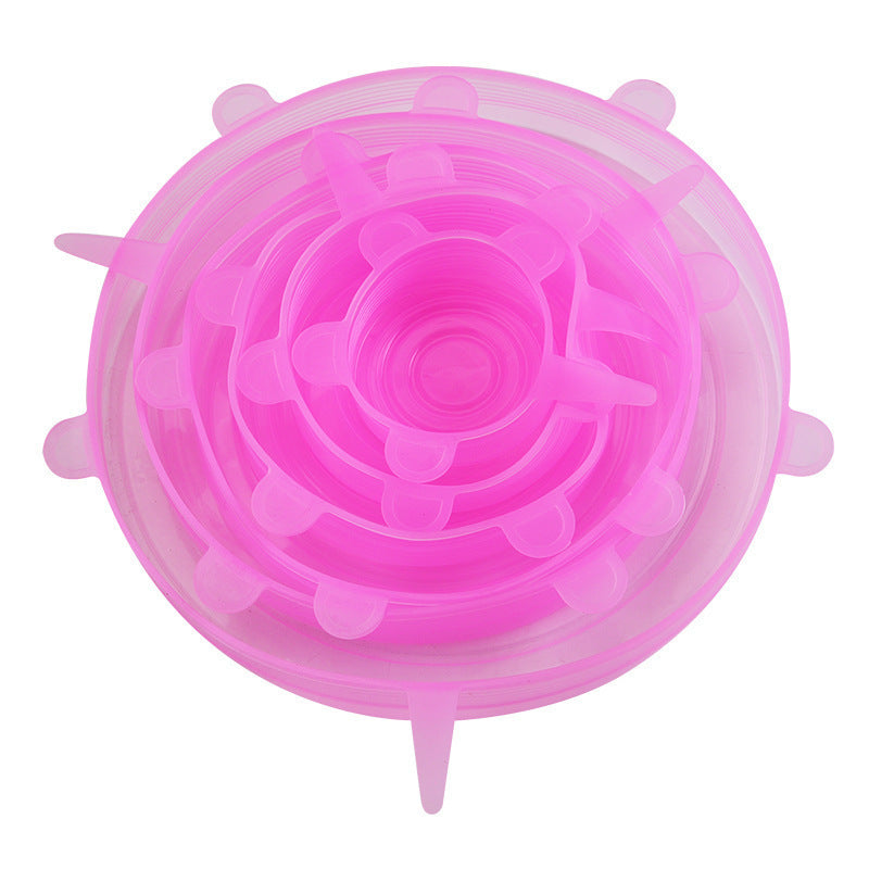 Silicone fresh-keeping lid, food-grade silicone food container lid, silicone fresh-keeping cover, smiley face sealing lid, food wrap - cross-border