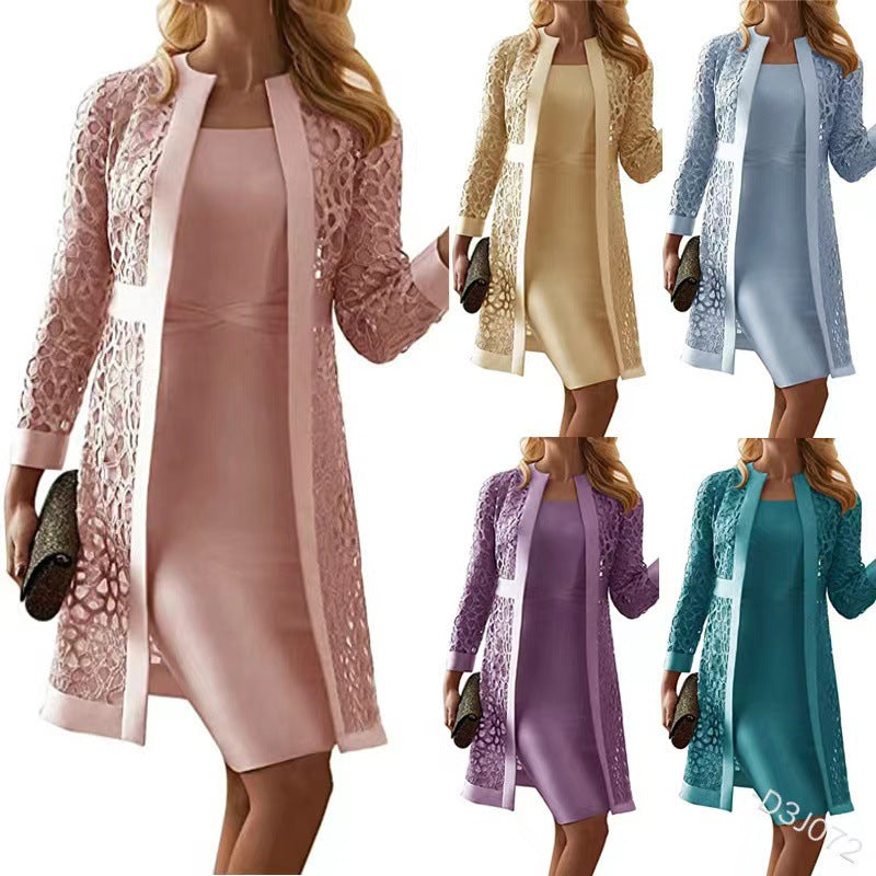 in-stock new women's colorful lace cardigan dress two-piece outfit for , , and export