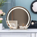 Semi-circular makeup mirror desktop desktop led smart lighted for home dressing mirror can be rotated popular ins style new arrival