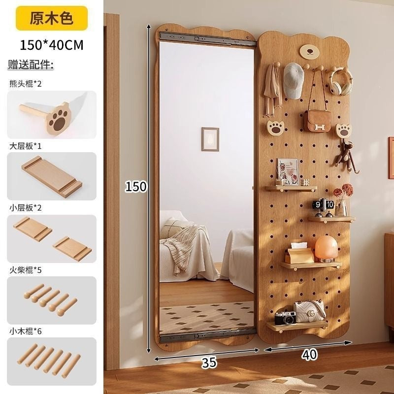 Bear hole board full-length mirror hidden push-pull full-length mirror for home can be closed invisible wall-mounted fitting mirror no