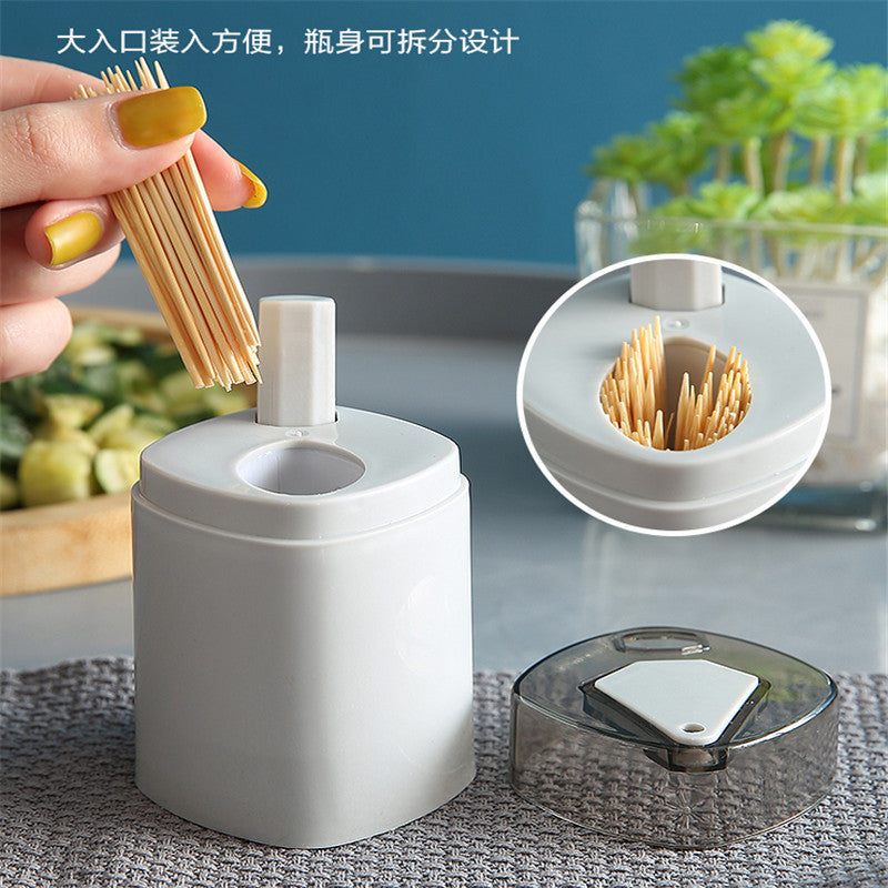 Creative Home Toothpick Box Creative Automatic Pop-up Home Living Room Press Toothpick Jar Portable Portable Portable Toothpick Holder