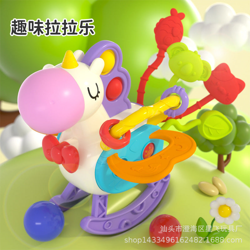 New Pony Lara Le Infant and Toddler Little Hand Finger Swatting Music Press Soft Rubber Rattle Infant and Toddler Educational Toys