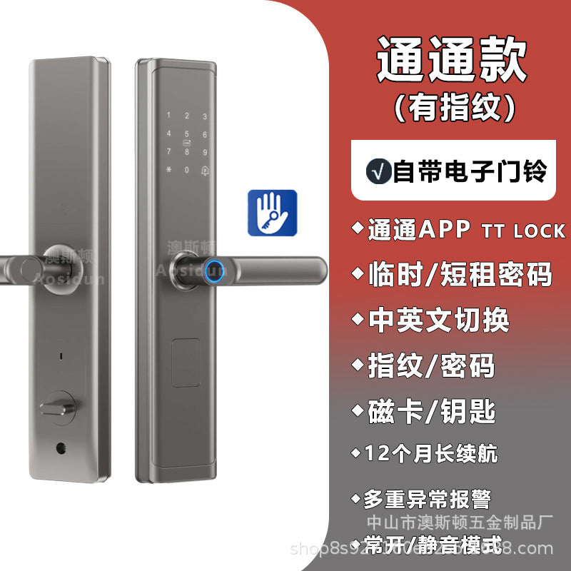 Apartment smart lock b&b hotel smart sensor swipe lock cross-border tuantong tuya fingerprint lock manufacturer in stock