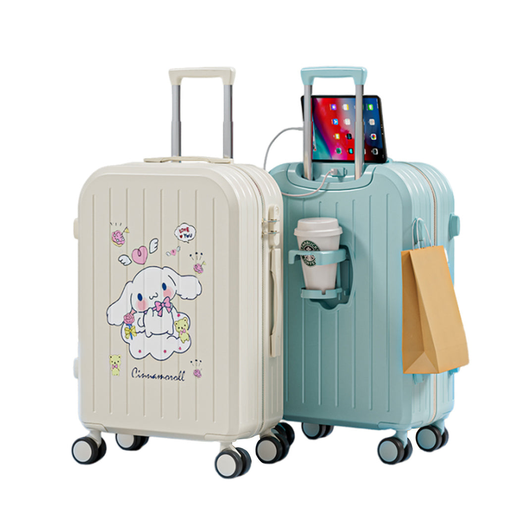 New cartoon pattern printed trolley case 20 inch boarding case multi-functional suitcase universal wheel lightweight password case