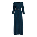 Fashion cross-border supply  long skirt long sleeves african plus size women's clothing elegantwork clothing chiffon dress belt