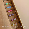 Colorful small flower exquisite ear bone nails for women, suitable for summer earrings, summer dopamine double ear piercing earrings