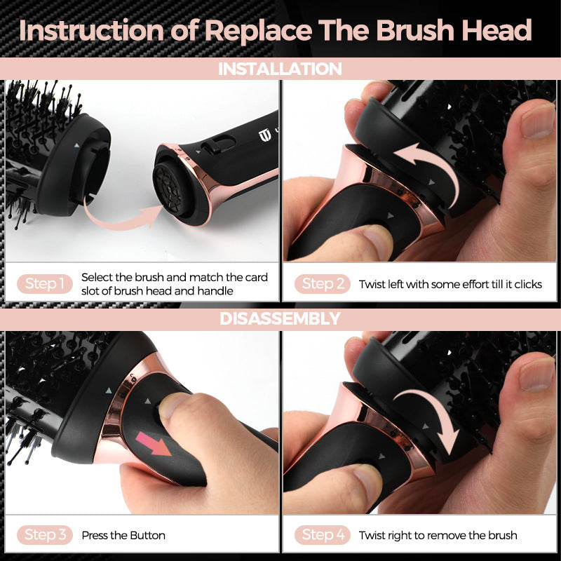 Cross-border 5-in-1 hot air comb Multifunctional curling comb Hair dryer Hair styling brush Negative ion optional curling iron