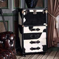 Medieval style furniture american cowhide entrance cabinet retro leather suitcase coffee table b&b cigar bar storage storage chest