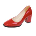 High-heeled casual women's shoes, spring 2026 new collection, fashion square toe block heel, wholesale foreign trade sizes 42-43 plus size women's shoes