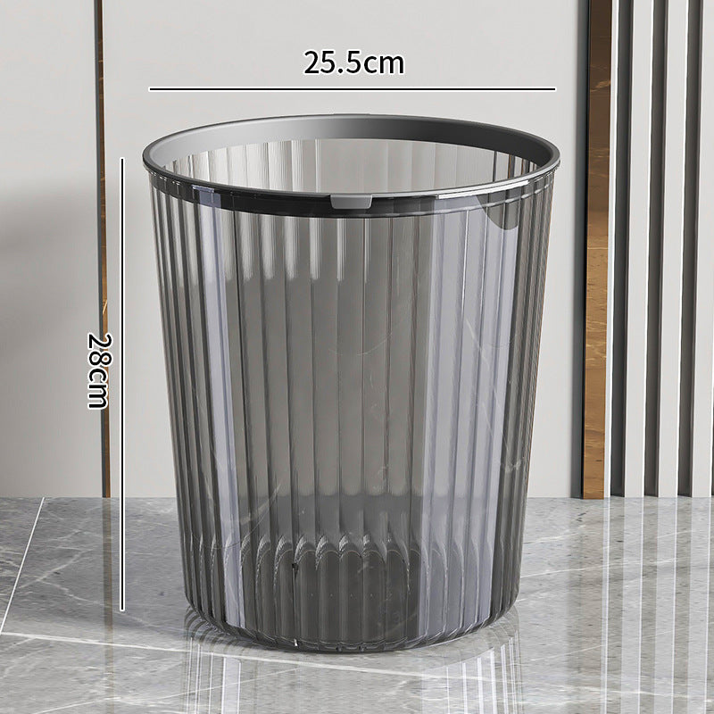 Transparent trash can - large capacity, with pressure ring, for home, living room, modern kitchen, bathroom, bedroom, and office