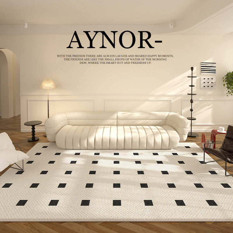 Diatom silk rug - new living room & bedroom bedside mat - waterproof, stain-resistant, wipeable, premium cream style, durable floor mat