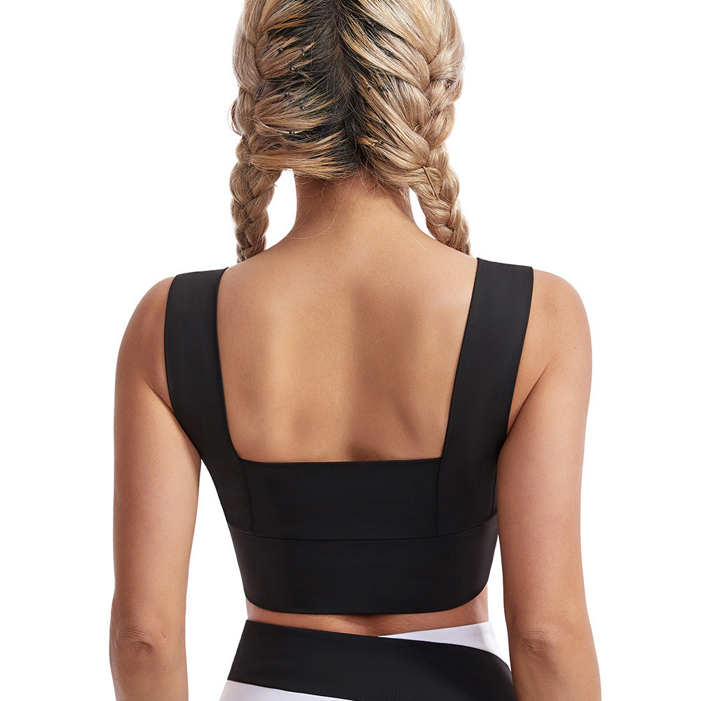 New sports underwear women's vest type shockproof gathering fitness bra nude without steel rim beautiful back yoga top