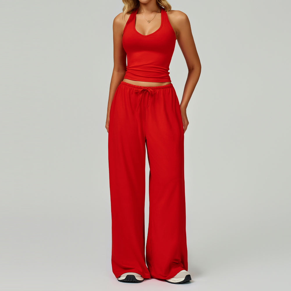 fall/winter new arrival: brushed yoga set - quick-dry, beautiful back tank top, activewear set for women - casual running & fitness