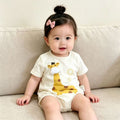 Summer cartoon romper bodysuit - newborn baby girl outfit - adorable 100-day princess onesie