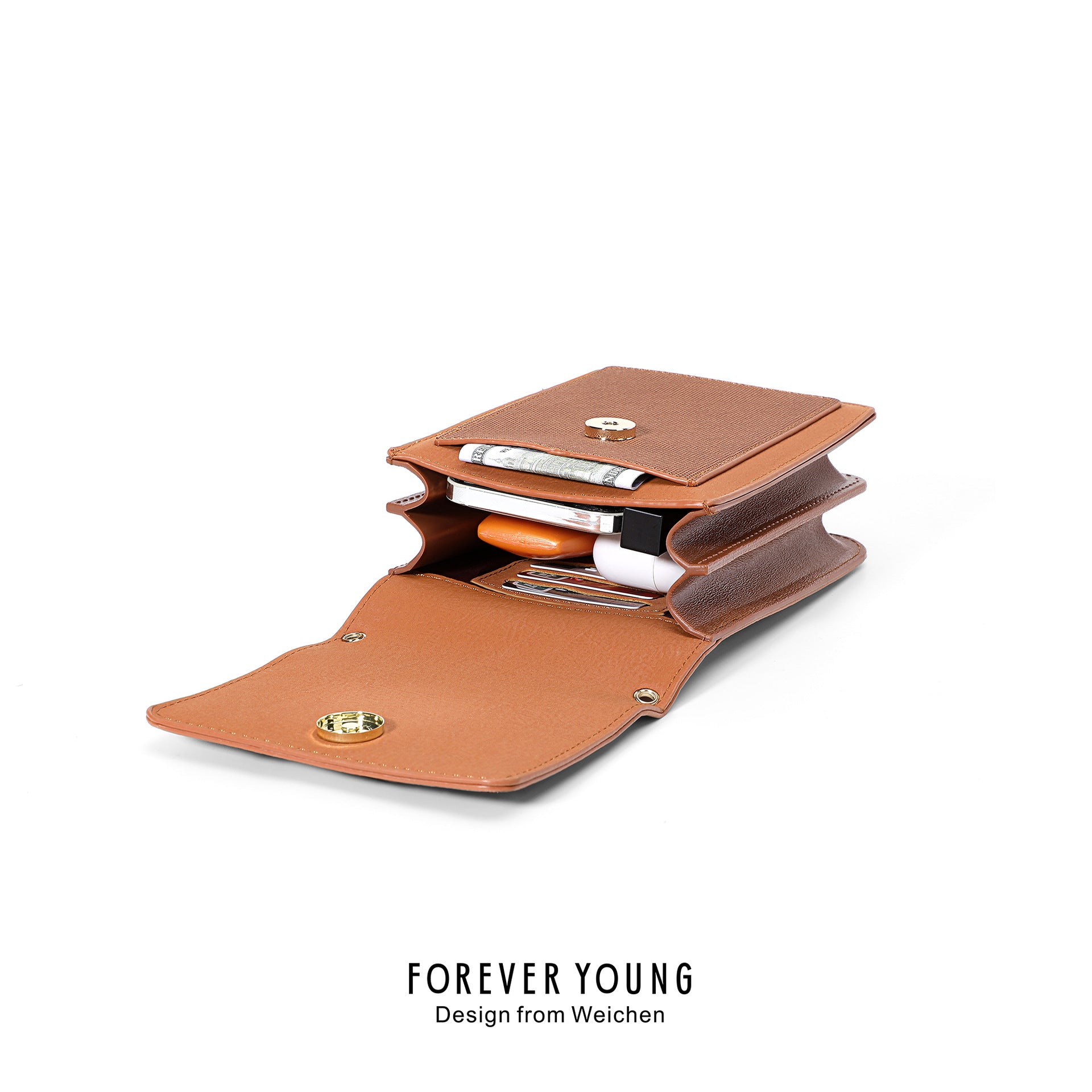 Forever young vertical mobile phone bag female Korean version printed shoulder messenger bag bag large capacity