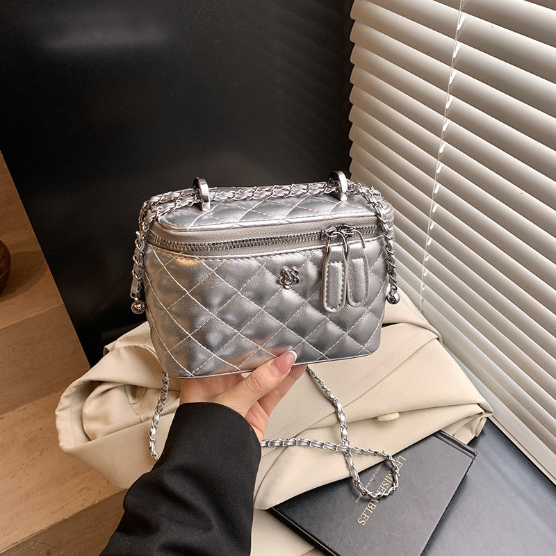 Foreign trade rhombus chain bag women's 2025 new summer niche shoulder messenger bag Korean version popular box bag
