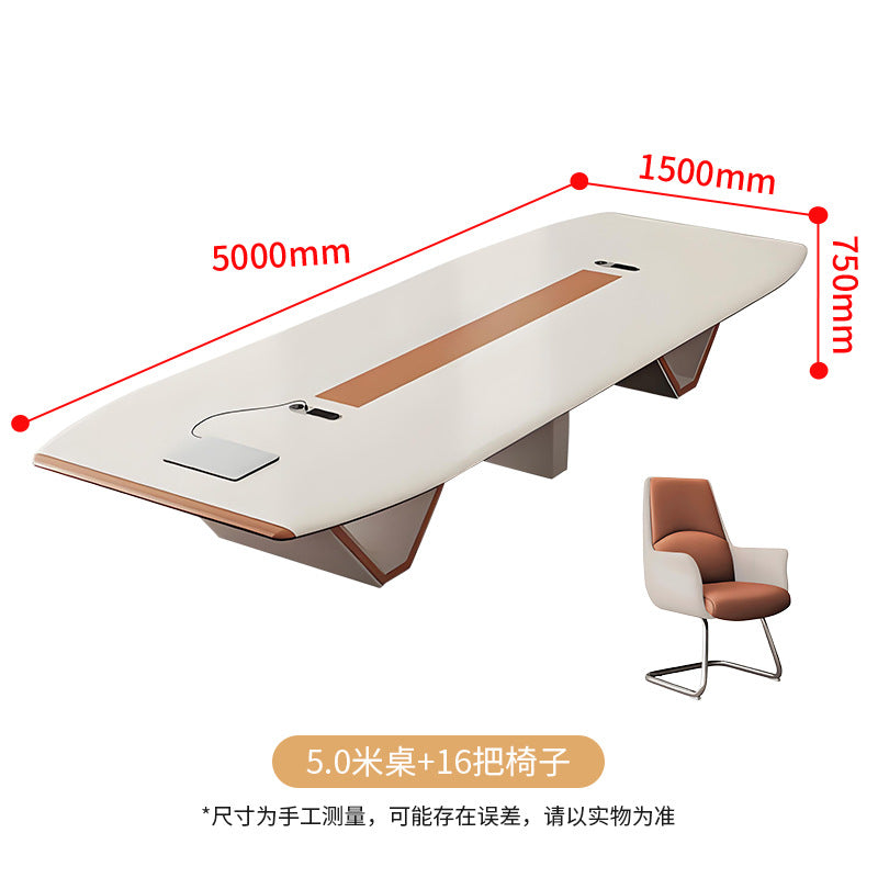Saint li painted conference room table and chair set - light luxury reception large long table negotiation grand conference table