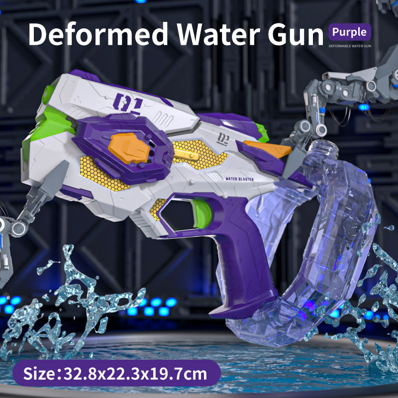 new product mechanical linkage deformation energy gathering ring electric water gun cool light large capacity fully automatic continuous fire