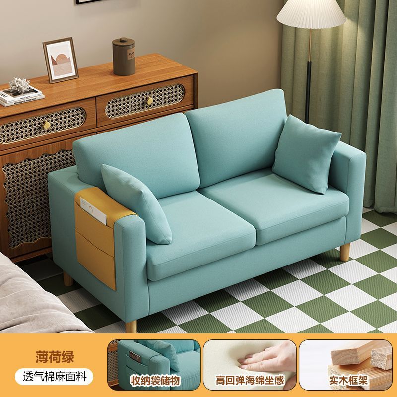 Small apartment convertible sofa bed with storage, suitable for living rooms, offices, bedrooms, apartments, rentals, and rental properties. simple fabric sofa