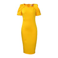 D289 european and american clothing  summer new independent station plus size women's clothing hip covering ol elegant commuting export dress