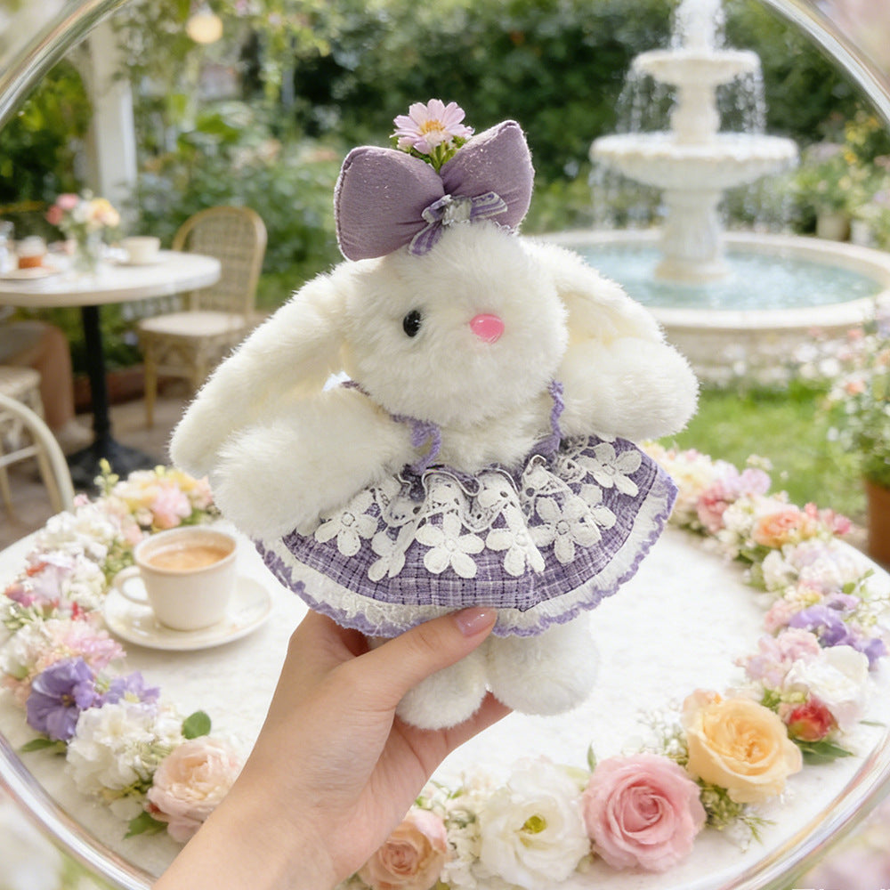 Lop-eared rabbit stuffed toy keychain pendant rabbit couple school bag small pendant birthday gift doll machine doll