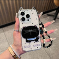 Polka dot black cat new slim waist cat ear phone case for iphone 16 pro max & apple 15 protective cover