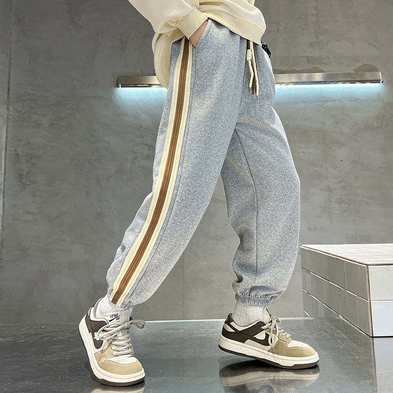 Kids' boys' autumn pants  new spring/autumn style athletic boy's trousers, trendy sweatpants for mid-to-large children