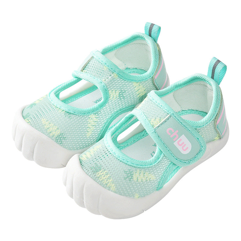 Baby sandals for boys, summer first walker shoes, 0-1-2 years old infant anti-slip soft sole mesh shoes for babies and toddlers, baby girl shoes