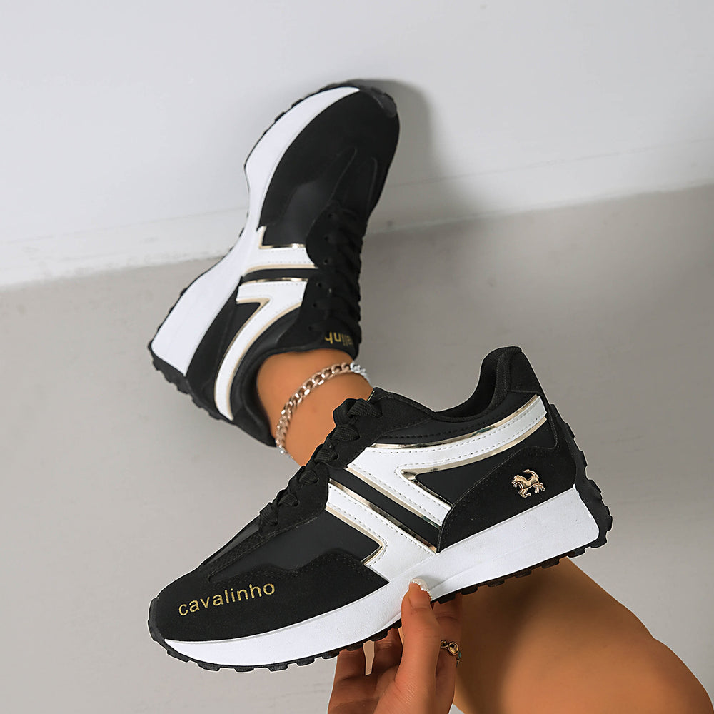 plus size women's shoes new arrival breathable leather sneakers women's korean version thick solecasual soft bottom running dad shoes