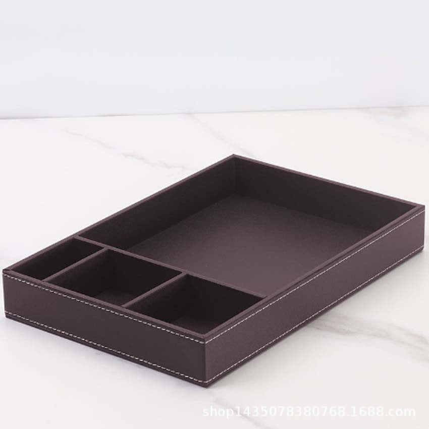 Four-grid tray, multi-functional countertop storage box, bedroom jewelry storage, entrance key mobile phone placement