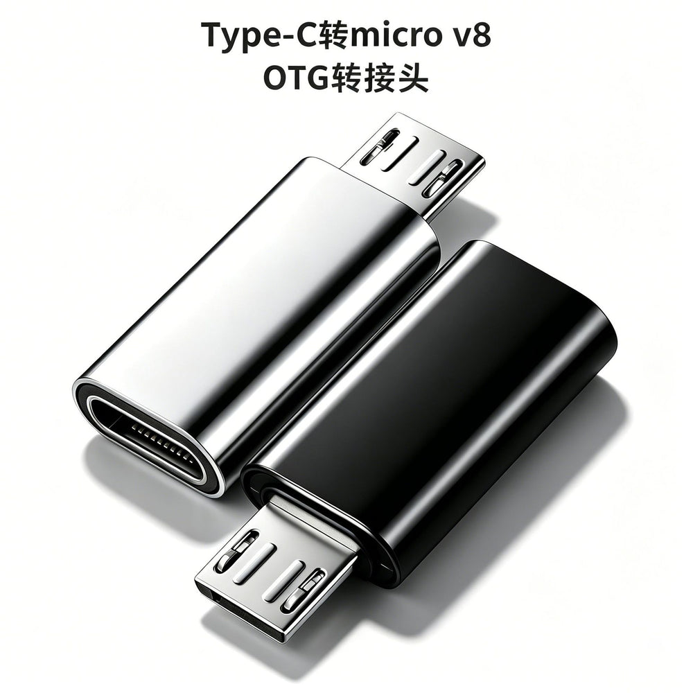 Type-c female to micro usb otg adapter for android v8 charging and data transfer - 5-pin converter (tpc)