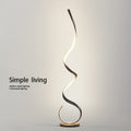 Floor lamp, minimalist design, scandinavian style, next to the sofa in the living room, popular corner wave atmosphere line lamp, full spectrum
