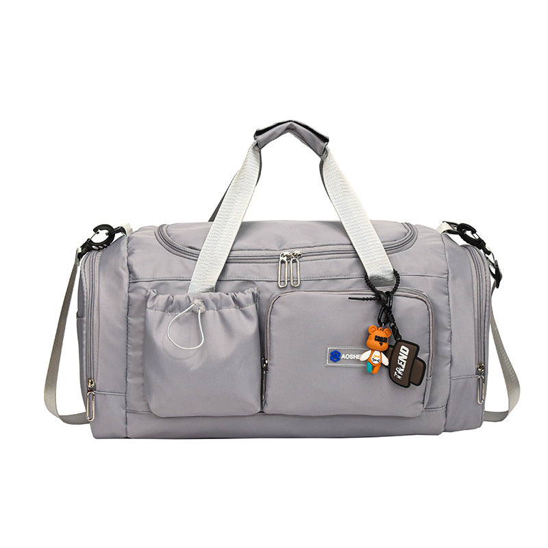 Oxford cloth sports multi-pocket fitness bag, light portable short-distance travel bag can be put on a tie rod duffel bag.