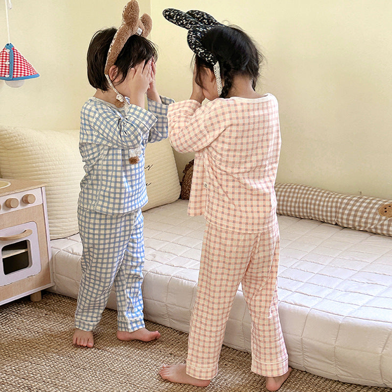 new children's pajamas: boys' spring/autumn long-sleeve cotton pajamas, baby & girls' big kids' loungewear, home wear