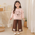 Girls' spring/autumn two-piece outfit set - stylish and trendy kids' spring clothes for 1-2 year old baby girls