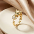 8408 full diamond leopard gold ring