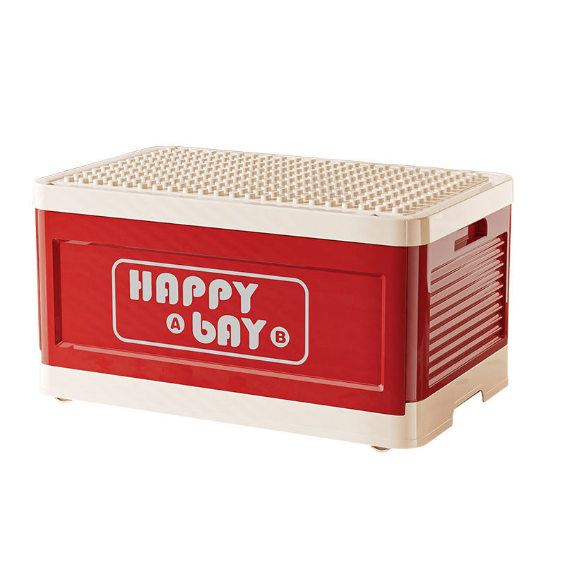 Large capacity storage box Lego building block box with lid dustproof classification storage box with wheel foldable toy storage box