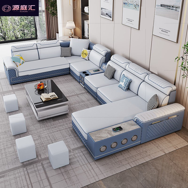 New cat-scratch resistant fabric home living room minimalist fashionable versatile rechargeable latex chaise lounge fabric sofa for small and large apartments