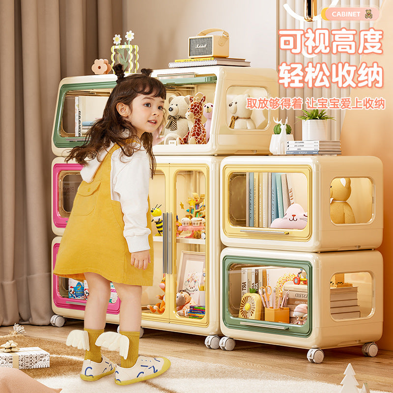 Children's toy storage cabinet Household living room Snack locker Large capacity bookcase Baby baby products storage box