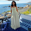 European and american cross-border women's fashion  summer new arrivals: sexy, elegant, fresh, and vacation-ready green bandeau dress