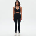 European and american seamless yoga outfit sexy backless sports bra set peach lift tight breathable running fitness set